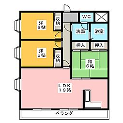 グレース蜆塚 3LDKの間取図画像