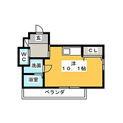 T・Kマンション5 ワンルームの間取図画像
