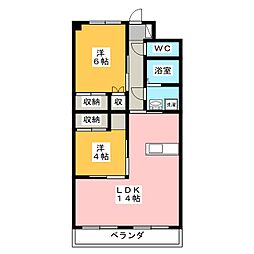 ヴィラ・ローラン 2LDKの間取図画像