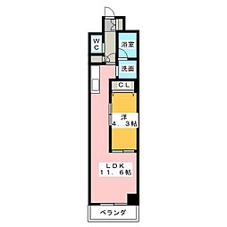 クラウドクレスト栄町 1LDKの間取図画像