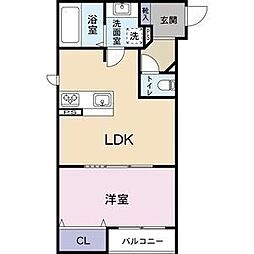 クレストヒル 1LDKの間取図画像