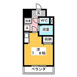 エイワマンション竜禅寺 ワンルームの間取図画像