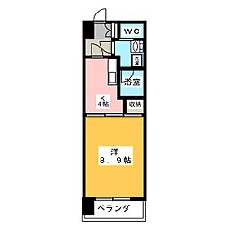 エクシード田町 1Kの間取図画像