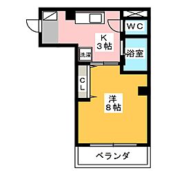 OpusThree 1Kの間取図画像