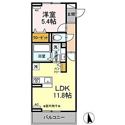ソレール北浦 1LDKの間取図画像