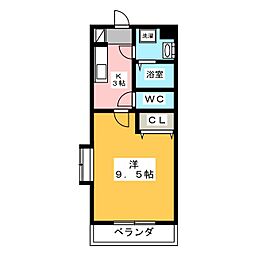 ハーヴェスト5 1Kの間取図画像