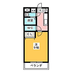 ハーヴェスト3 1Kの間取図画像