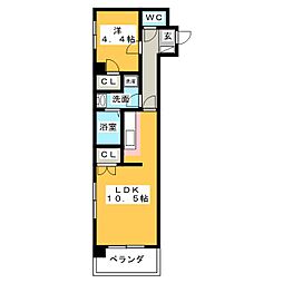 レガロ北寺島 1LDKの間取図画像