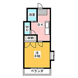 ホリホックイン元浜 1Kの間取図画像