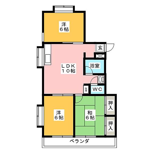 メゾン鹿谷 ｜静岡県浜松市中央区鹿谷町(賃貸マンション3LDK・2階・55.62㎡)の写真 その2