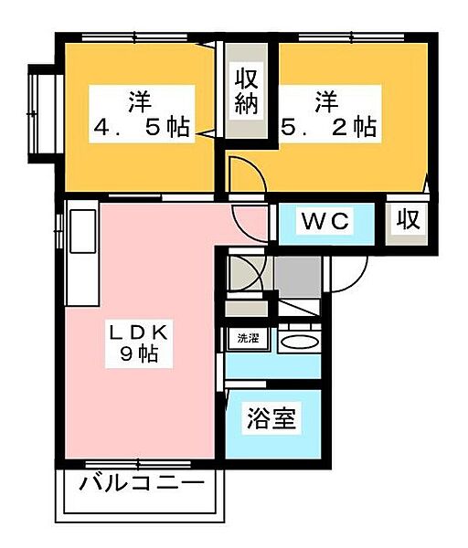 セジュールゴトー 102｜静岡県浜松市中央区高丘北１丁目(賃貸アパート2LDK・1階・45.00㎡)の写真 その2