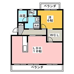 アールベロ 1LDKの間取図画像
