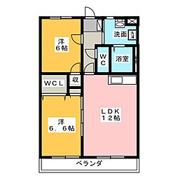 ブライトリー半田山 2LDKの間取図画像