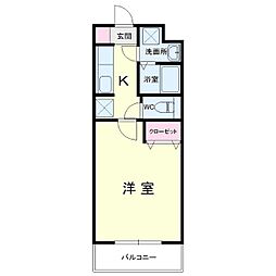 ブルースハープ2 1Kの間取図画像