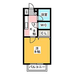 ドリームライフ 1Kの間取図画像