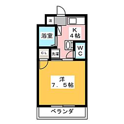 マンションひよこ 1Kの間取図画像