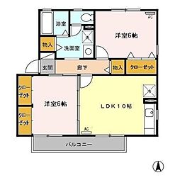 プラータ 2LDKの間取図画像