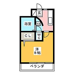 T-SQUARE 1Kの間取図画像