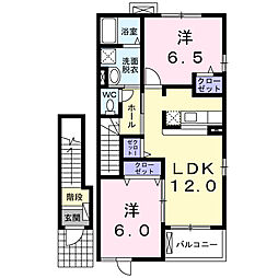 サンライズ2 2LDKの間取図画像