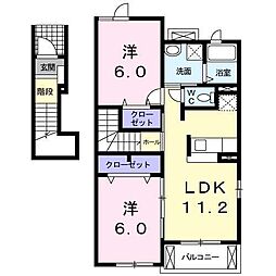 エレガントレジデンスB 2LDKの間取図画像
