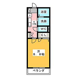フロンティア 1Kの間取図画像