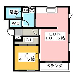 コンフォード3 1LDKの間取図画像
