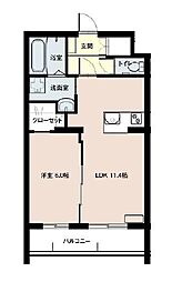 浜松市中央区葵西5丁目マンション 1LDKの間取図画像