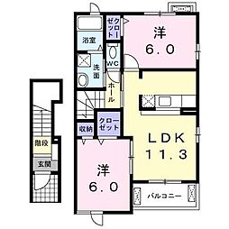 フレア作 2LDKの間取図画像