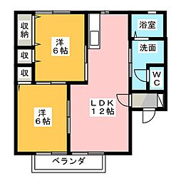 グリシーナ 2LDKの間取図画像