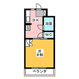 サンロイヤル萩丘 1DKの間取図画像