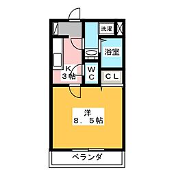 ミルフォード 1Kの間取図画像
