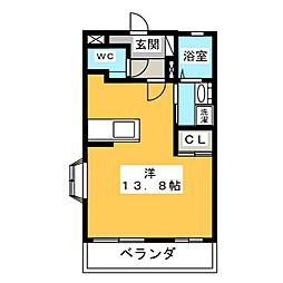 ケルン3 ワンルームの間取図画像