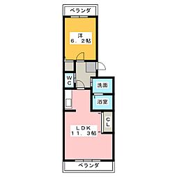 LELION積志 1LDKの間取図画像