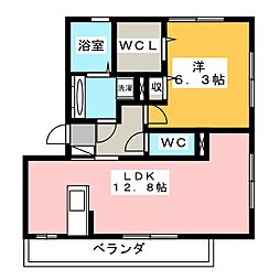 パルエイト 1LDKの間取図画像
