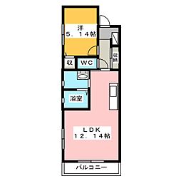 ハーヴェスト染地台2 1LDKの間取図画像