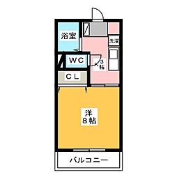 ロイヤルパレス 1Kの間取図画像