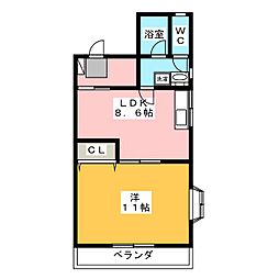 ケルン2 1LDKの間取図画像