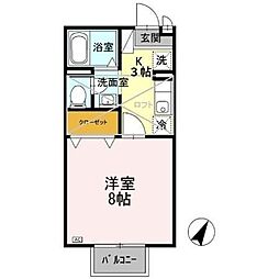 棒屋第3住吉ハイツ 1Kの間取図画像