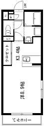 エトワール 1Kの間取図画像