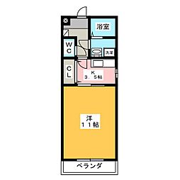 FORCE6 1Kの間取図画像