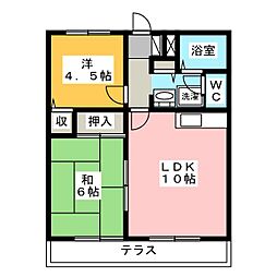 マーブルヒル 2DKの間取図画像
