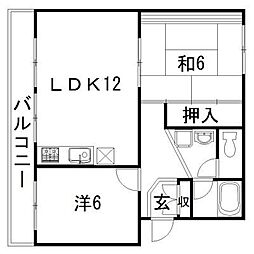 アクティ豊岡 2LDKの間取図画像