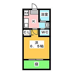 グラーヴェ幸 1Kの間取図画像