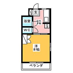 マンションエメロード 1DKの間取図画像