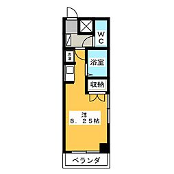 シャルム初生 ワンルームの間取図画像