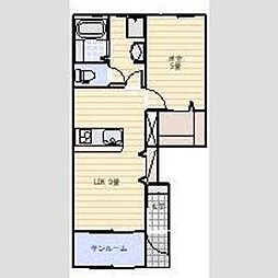 浜松市浜名区八幡アパート 1LDKの間取図画像