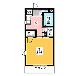 エテルナ・パル 1Kの間取図画像