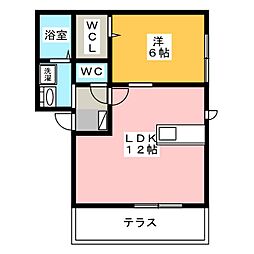 シャリテドール 1LDKの間取図画像