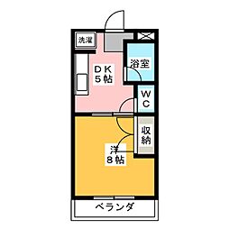 メゾーネマルク1 1DKの間取図画像