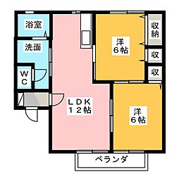 グリシーナ 2LDKの間取図画像